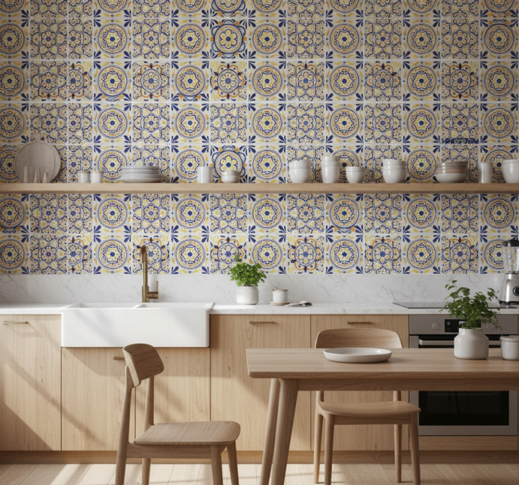 Tile wallpaper portuguese style - TenStickers