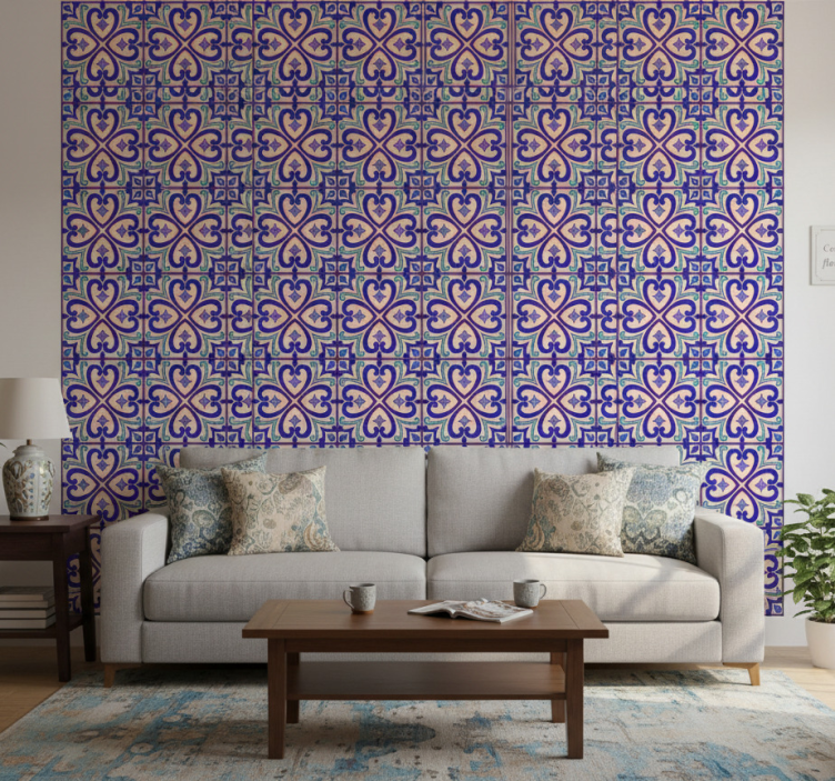 Tile wallpaper talavera floral design - TenStickers