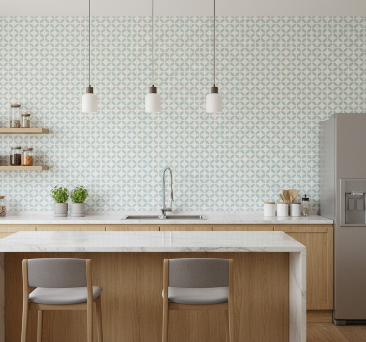 Tile wallpaper with circular pattern design - TenStickers