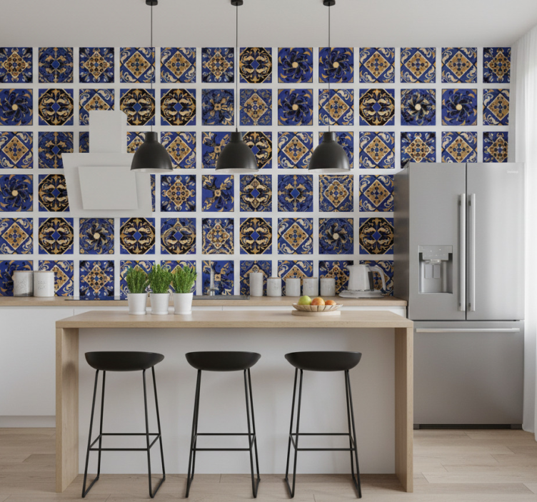 Tile wallpaper with decorative patterns - TenStickers