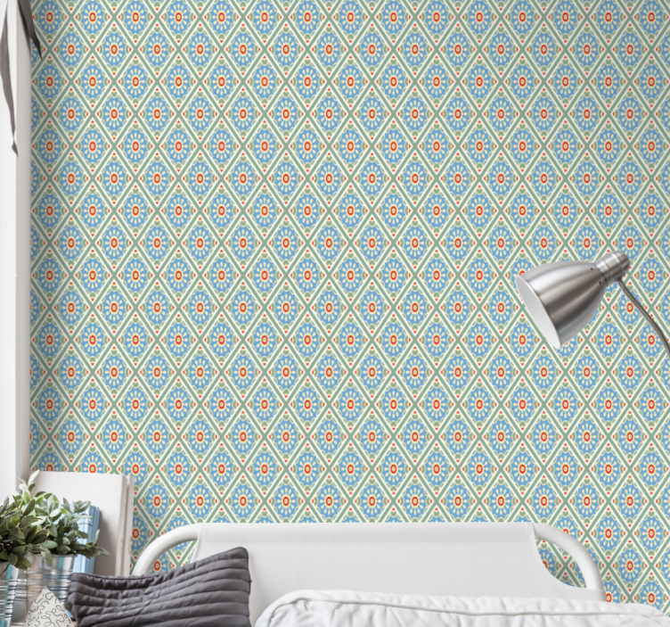 Tile wallpaper with detailed tile pattern - TenStickers