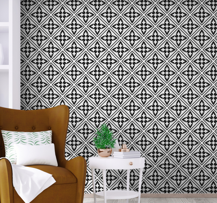 Tile wallpaper with geometric tile design - TenStickers