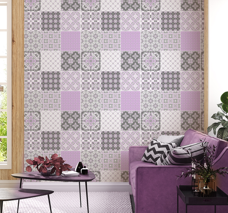 Tile wallpaper with tile-patterned designs - TenStickers