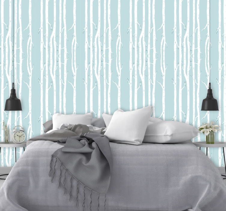 Elegant thin trunks  tree wallpaper - TenStickers