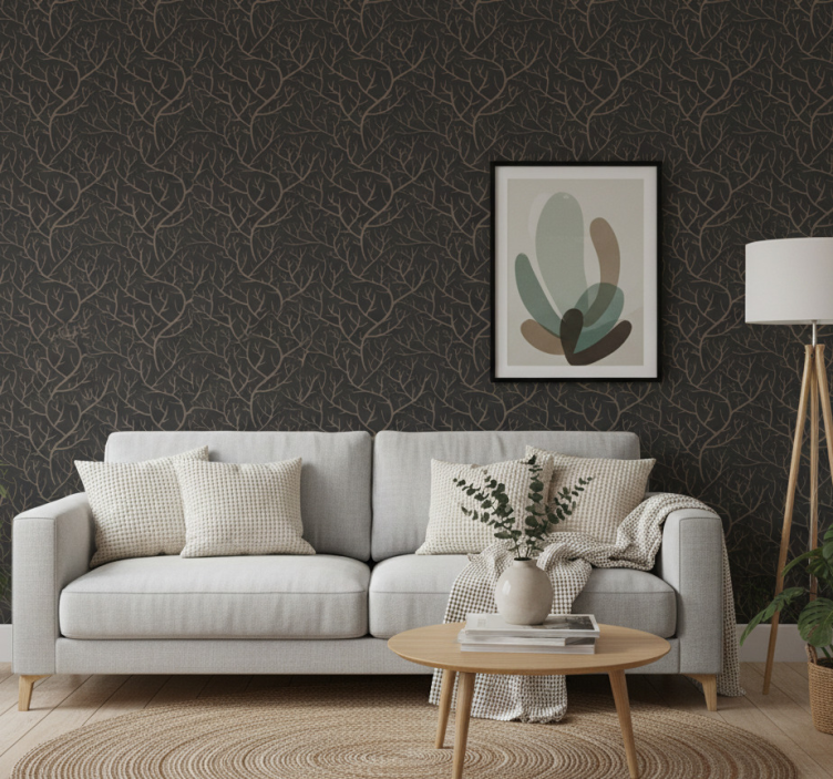 Tree wallpaper scandinavian style night forest - TenStickers