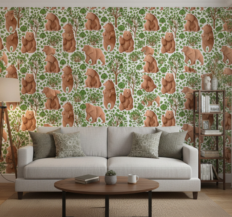 Tree wallpaper with wildlife - TenStickers