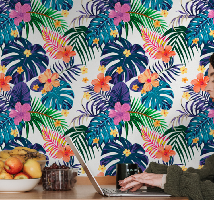 Tropical Floral nature wallpaper - TenStickers