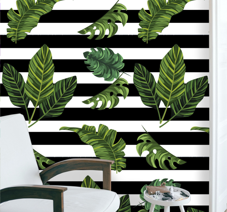 Tropical Foliage Design leaf wallpaper - TenStickers