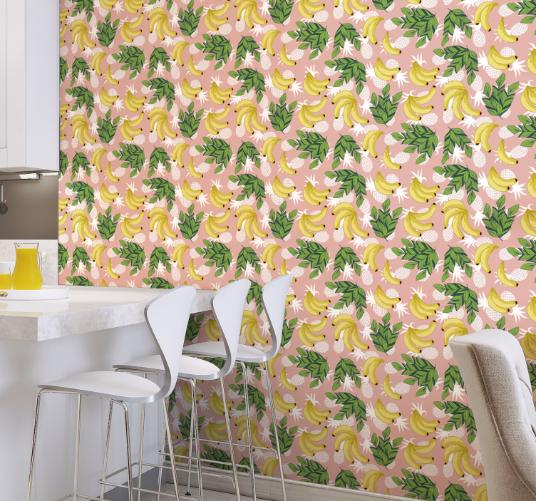 Tropical fruit foliage kitchen wallpaper - TenStickers