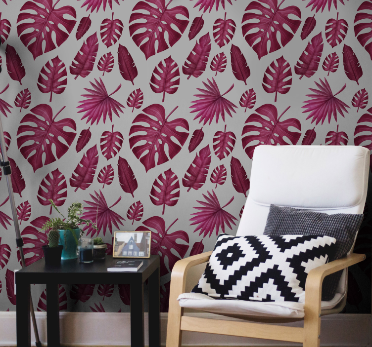 Tropical Leaf Pattern foliage wallpaper - TenStickers