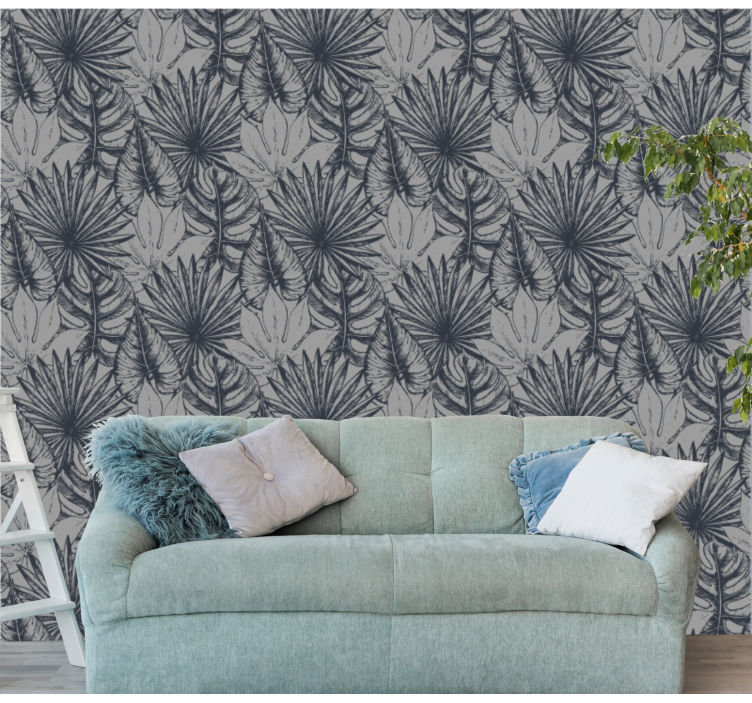 Tropical Motif living room wallpaper - TenStickers