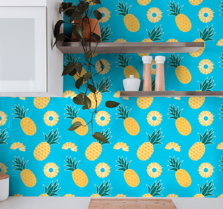 Tropical Pineapple Print animal wallpaper - TenStickers