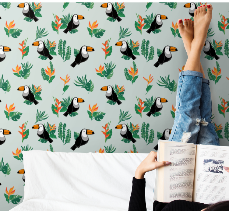 Tropical Toucans Design animal wallpaper - TenStickers