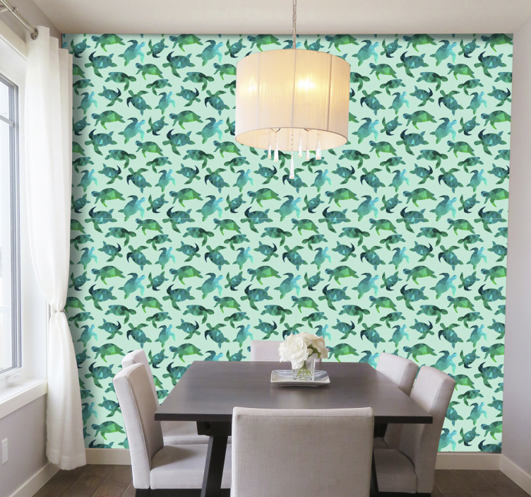 Turtle Pattern fish wallpaper - TenStickers