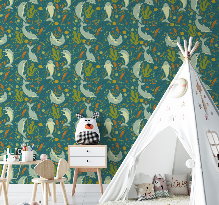 Underwater Fauna animal wallpaper - TenStickers