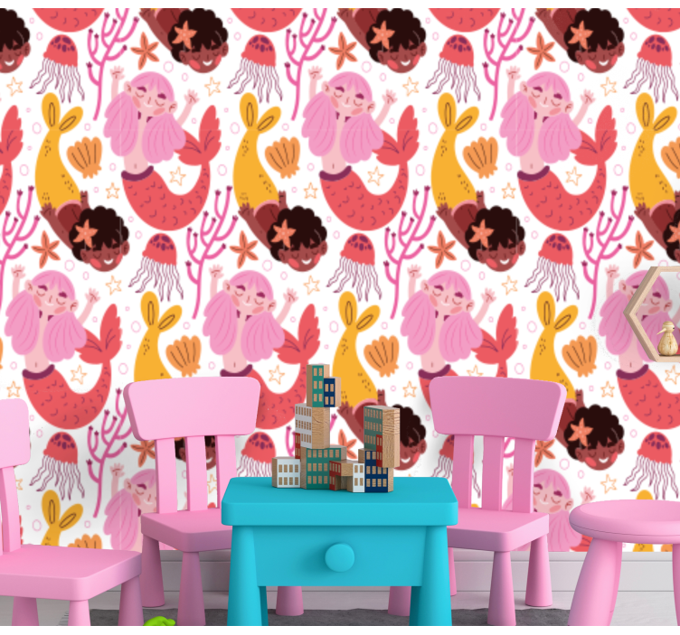 Underwater Whimsy ornamental wallpaper - TenStickers