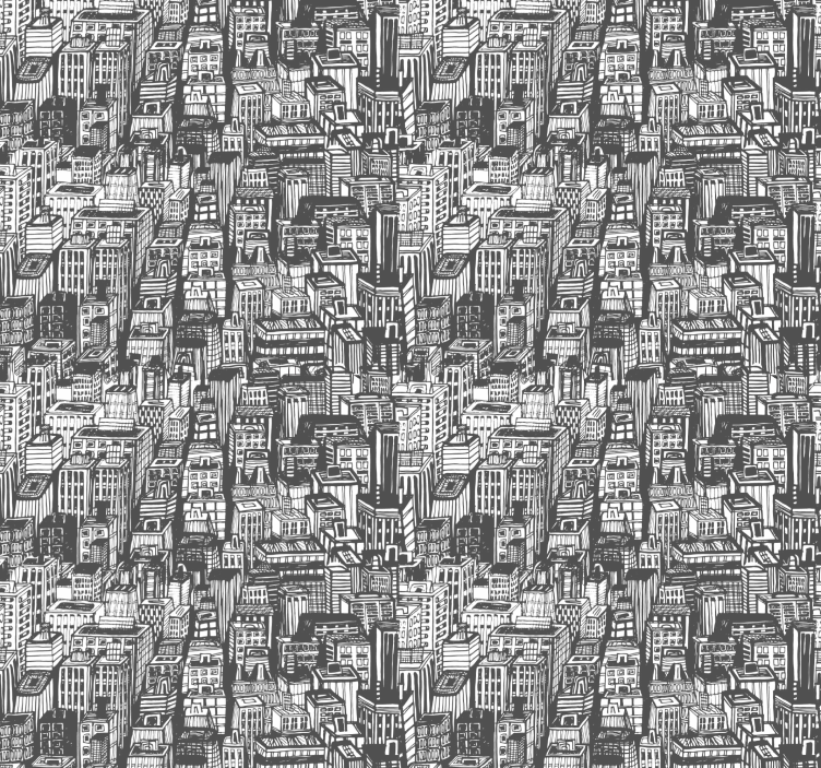 Urban Sketch city wallpaper - TenStickers