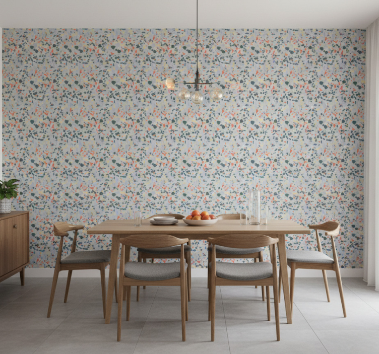 Vibrant abstract forms marble wallpaper - TenStickers