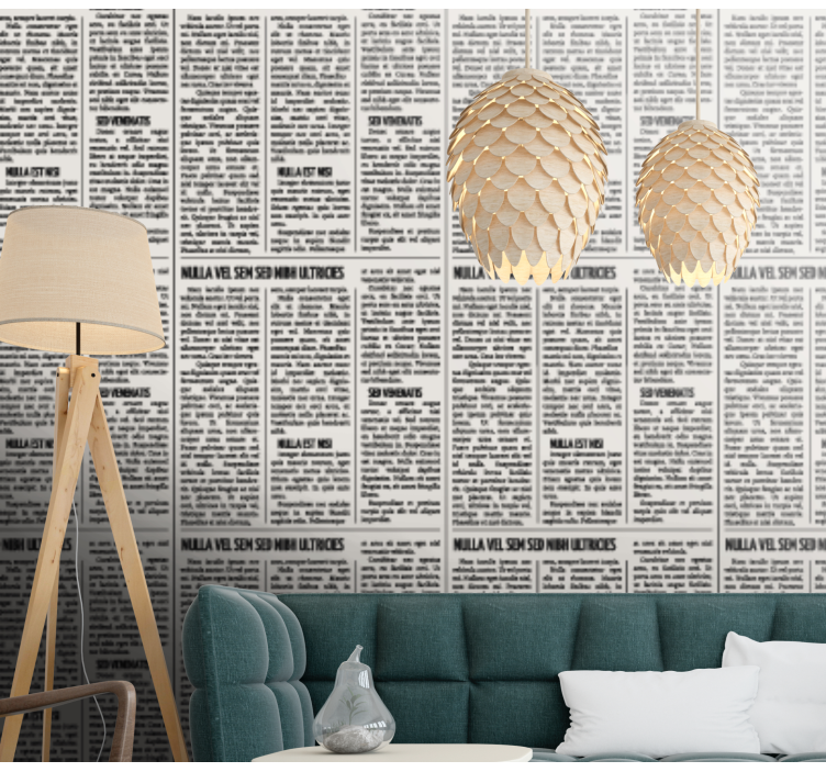 Vintage Newspaper Style personalized wallpaper - TenStickers