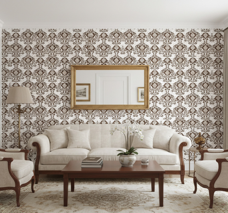 Vintage wallpaper baroque design - TenStickers