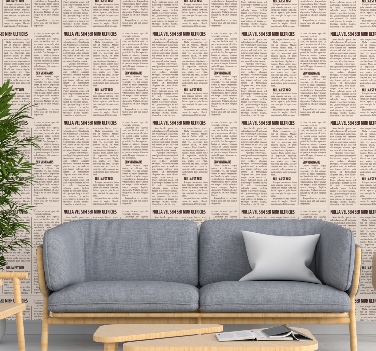 Wallpaper vintage newspaper print Abstract - TenStickers