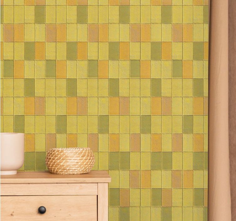 Warm yellow shades tile wallpaper - TenStickers