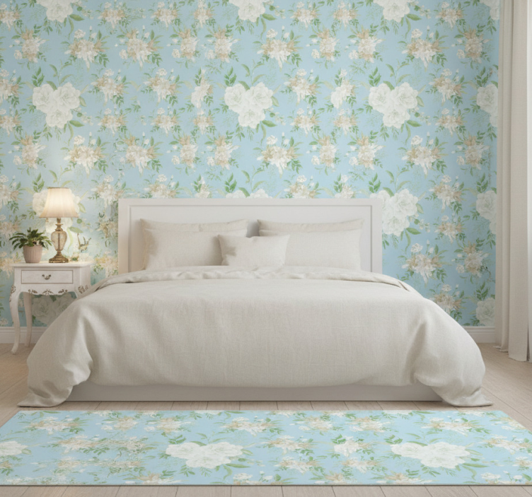 Wild floral grandmillenial style bedroom wallpaper - TenStickers