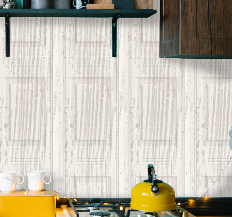Wood Paneling effect Kitchen wallpaper - TenStickers