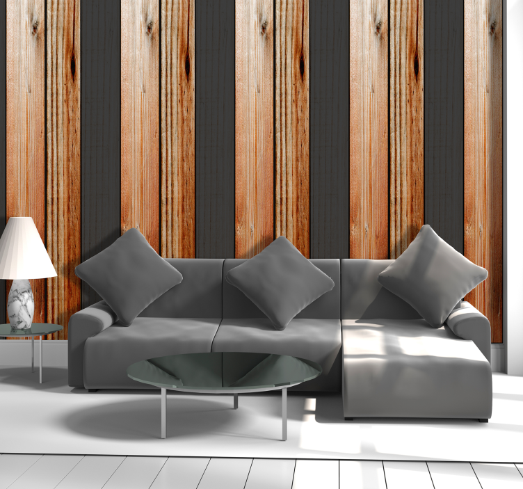 Wooden Pattern Striped Wallpaper - TenStickers