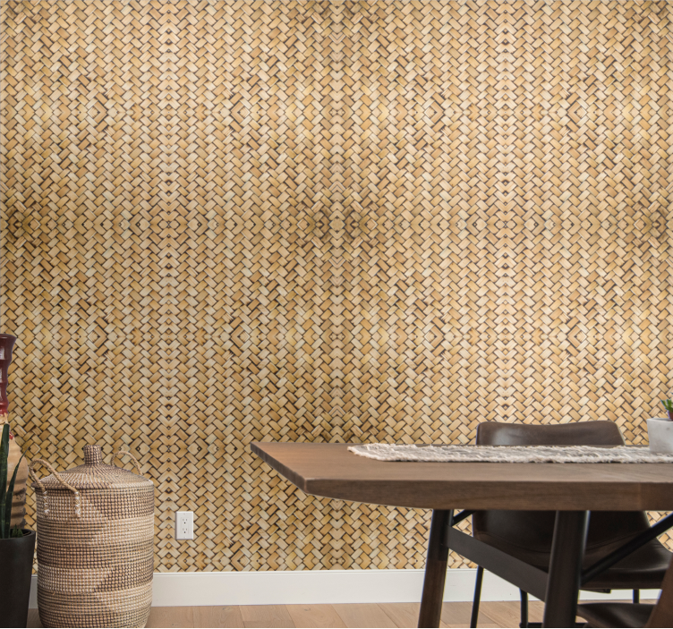 Woven Texture wood effect  wallpaper - TenStickers