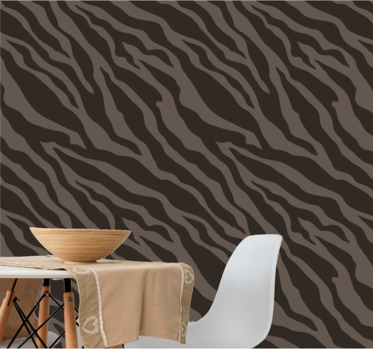 Zebra wallpaper stylish black and brown design - TenStickers