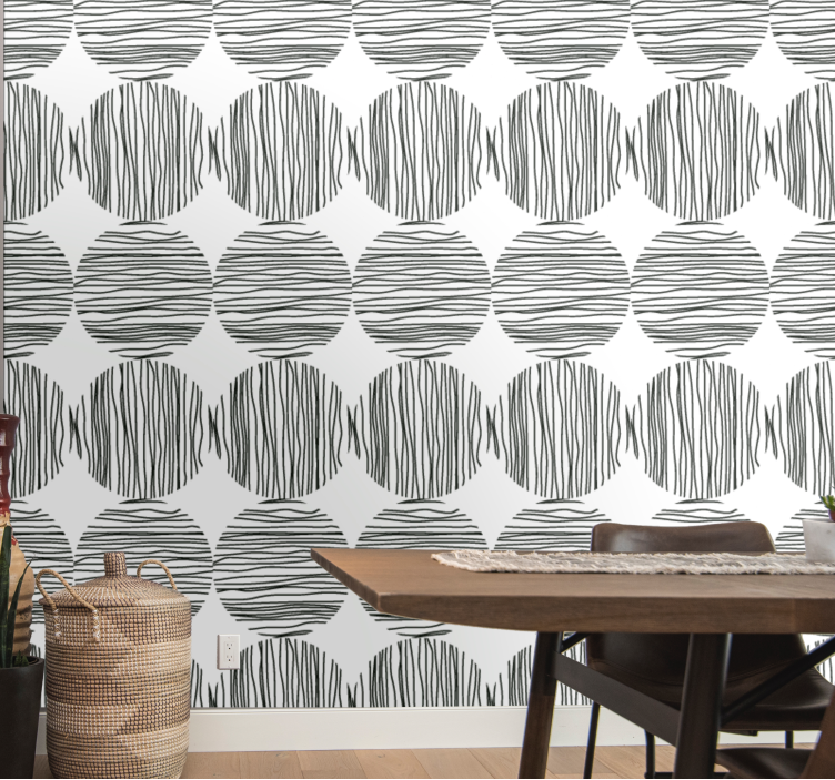 Zebra wallpaper with striped zebra pattern - TenStickers
