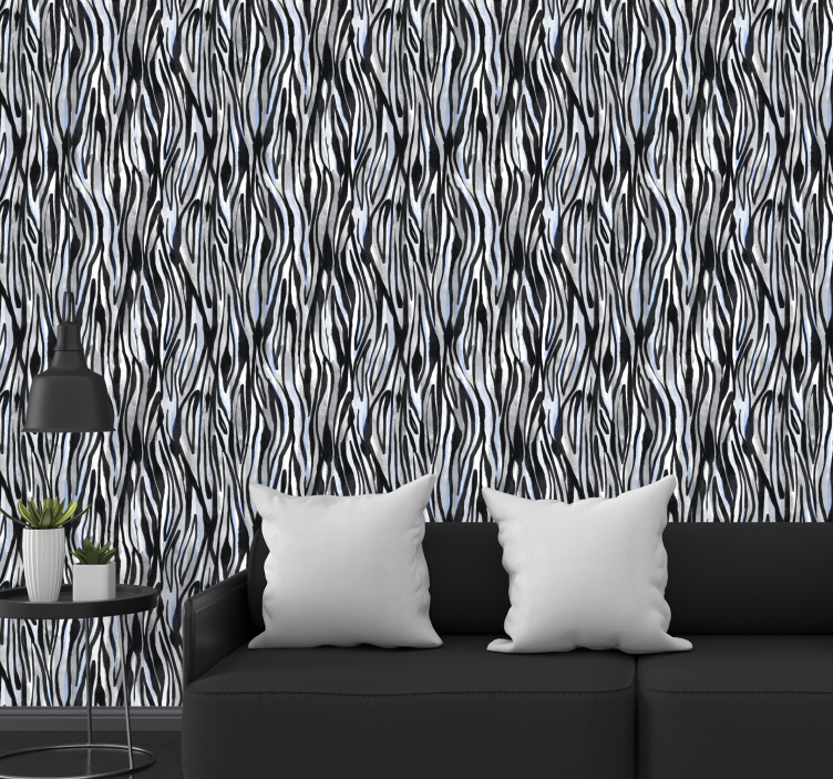 Zebra wallpaper with zebra stripe design - TenStickers