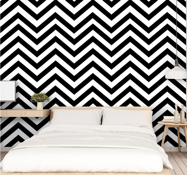 Zigzag Pattern Design striped wallpaper - TenStickers