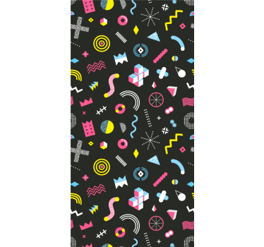 Dynamic retro shapes vintage wallpaper - TenStickers