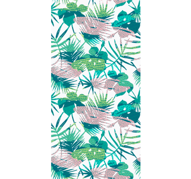 Botanical leaf burst jungle wallpaper - TenStickers