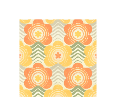 1970's blossming retro pattern vintage wallpaper - TenStickers