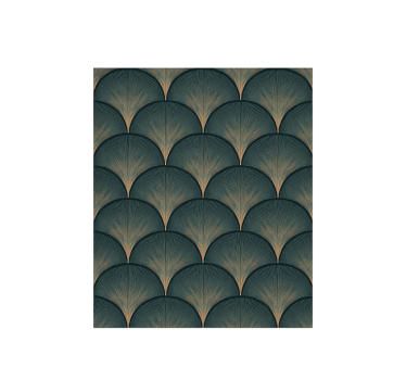 1920's Art Déco green fans vintage wallpaper - TenStickers