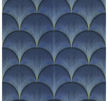 1920's Art Déco blue fans vintage wallpaper - TenStickers