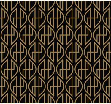 Living room wallpaper black and gold lines - TenStickers