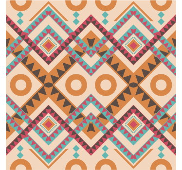 Living room wallpaper multicolored diamond pattern - TenStickers