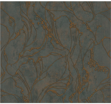 Living room wallpaper rustic copper floral design - TenStickers