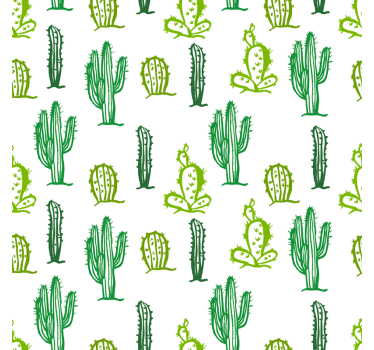 Living room wallpaper green cactus design - TenStickers