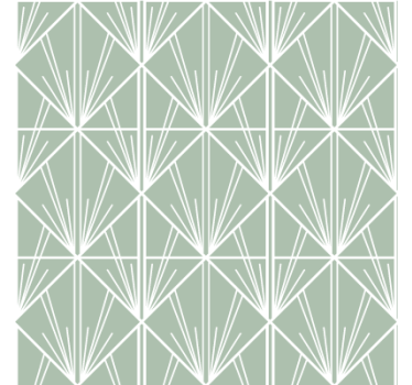 Living room wallpaper green and white art deco - TenStickers