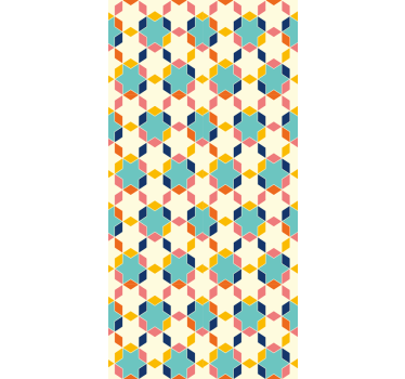 Living room wallpaper geometric pattern design - TenStickers