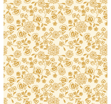 Living room wallpaper floral orange paisley - TenStickers