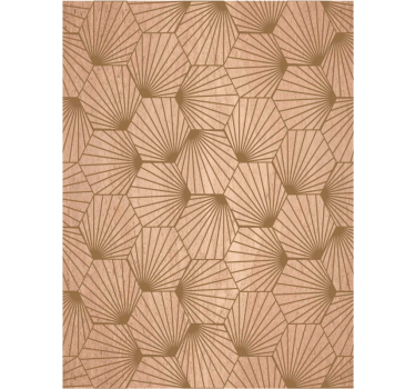Living room wallpaper brown hexagon lines - TenStickers