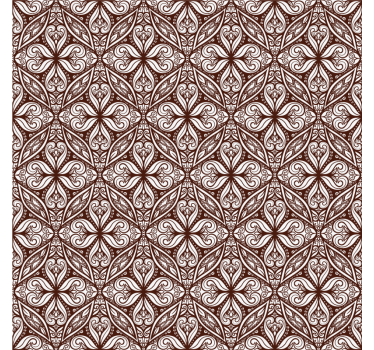 Vintage wallpaper brown floral design - TenStickers
