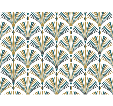 Living room wallpaper vintage gatsby fan mural - TenStickers