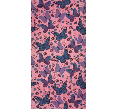 Butterfly wallpaper in purple tones with quotes - TenStickers